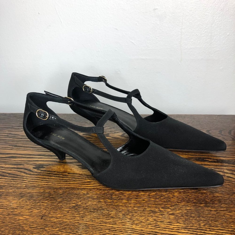 THE ROW Bourgoise Salome Black Kitten Heels 37